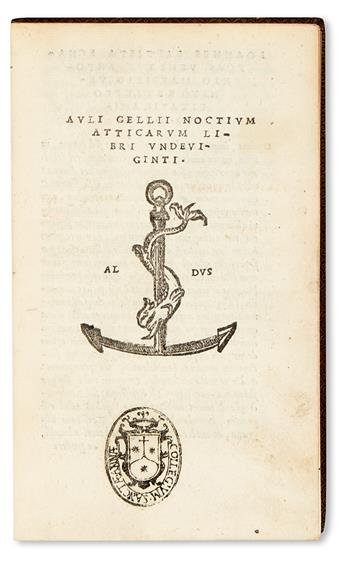 ALDINE PRESS  GELLIUS, AULUS. Noctium Atticarum libri undeviginti.  1515